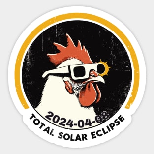 Cool rooster total solar eclipse 2024 Sticker